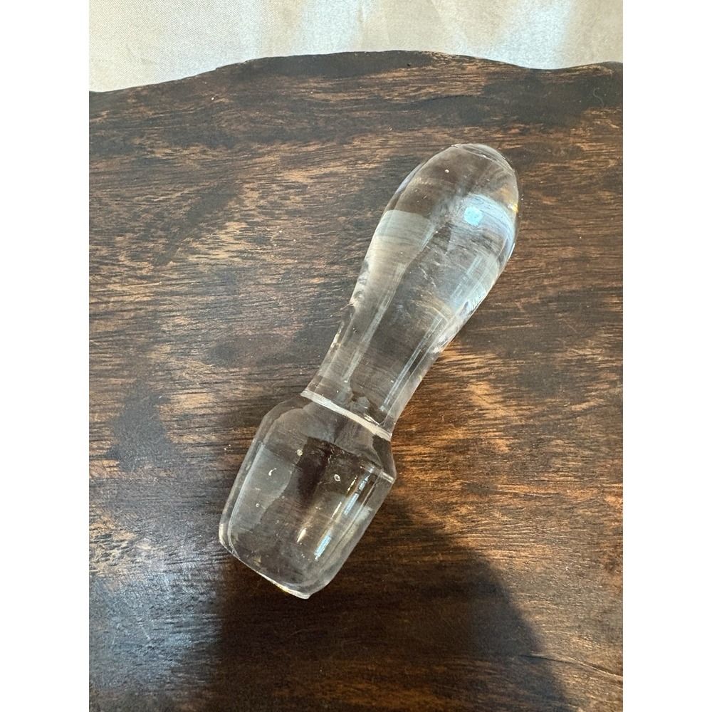 Vintage Clear Crystal Glass Decanter Bottle Stopper 4 1/2" Tall Bottom 1" Across